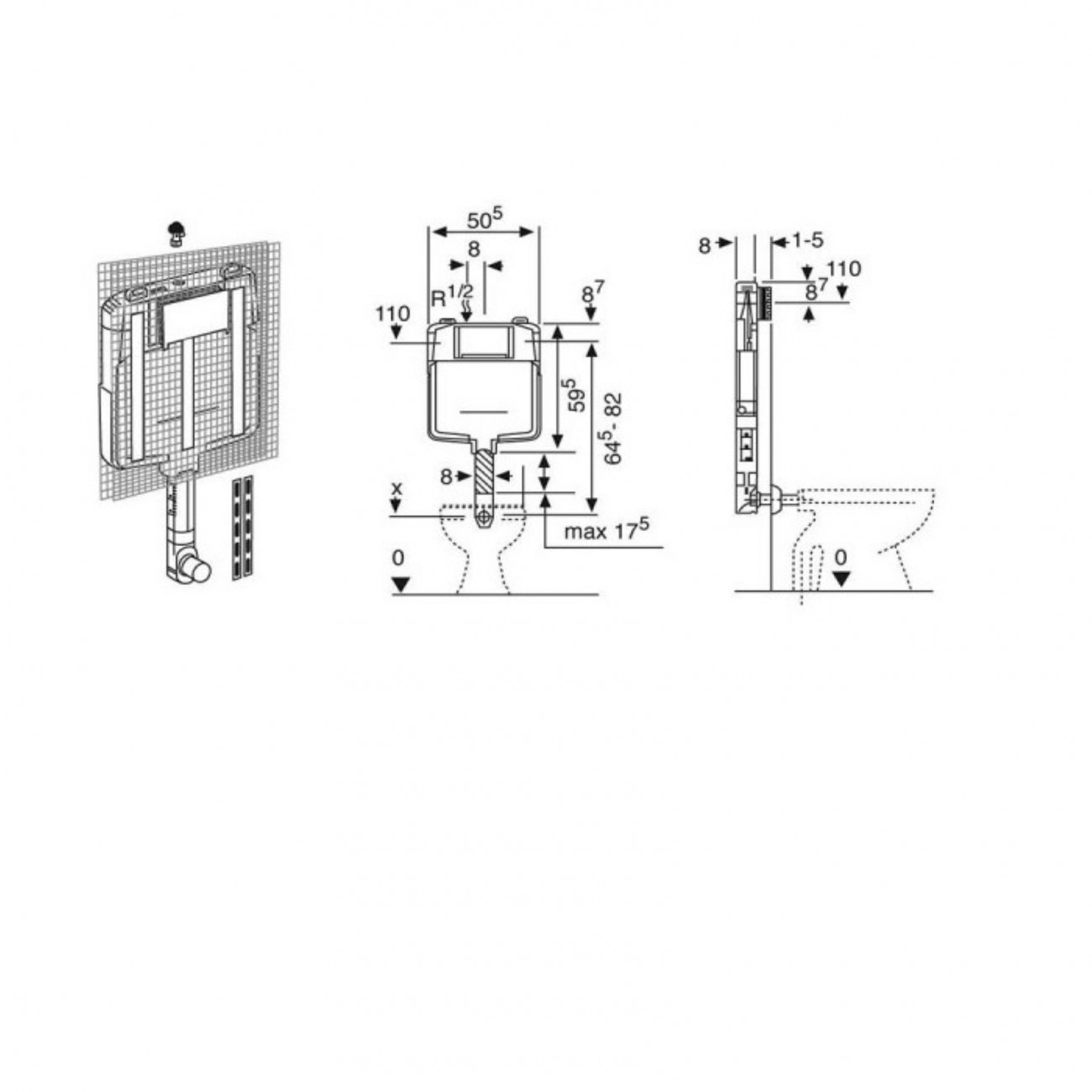 Cassetta incasso Geberit Sigma 8