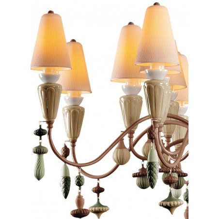 Lladró Ivy and Seed 16 Lights Chandelier. Medium Flat Model. Spices