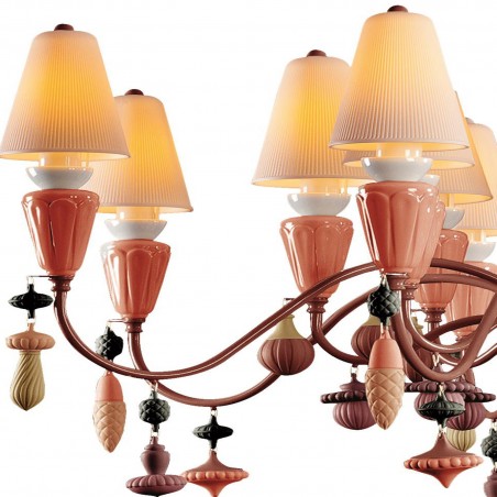 Lladró Ivy and Seed 16 Lights Chandelier. Medium Flat Model.