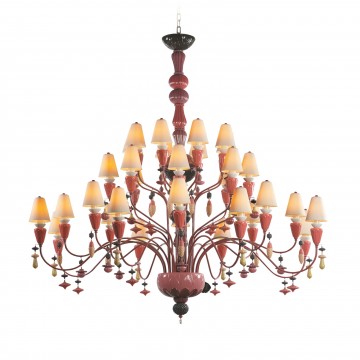 Lladró Ivy and Seed 32 Lights Chandelier. Large Model.