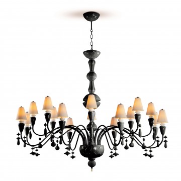 Lladró Ivy and Seed 16 lumières. Grand modèle. Chandelier