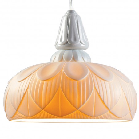 Lladró Ivy and Seed Single Ceiling Lamp. Golden Luster