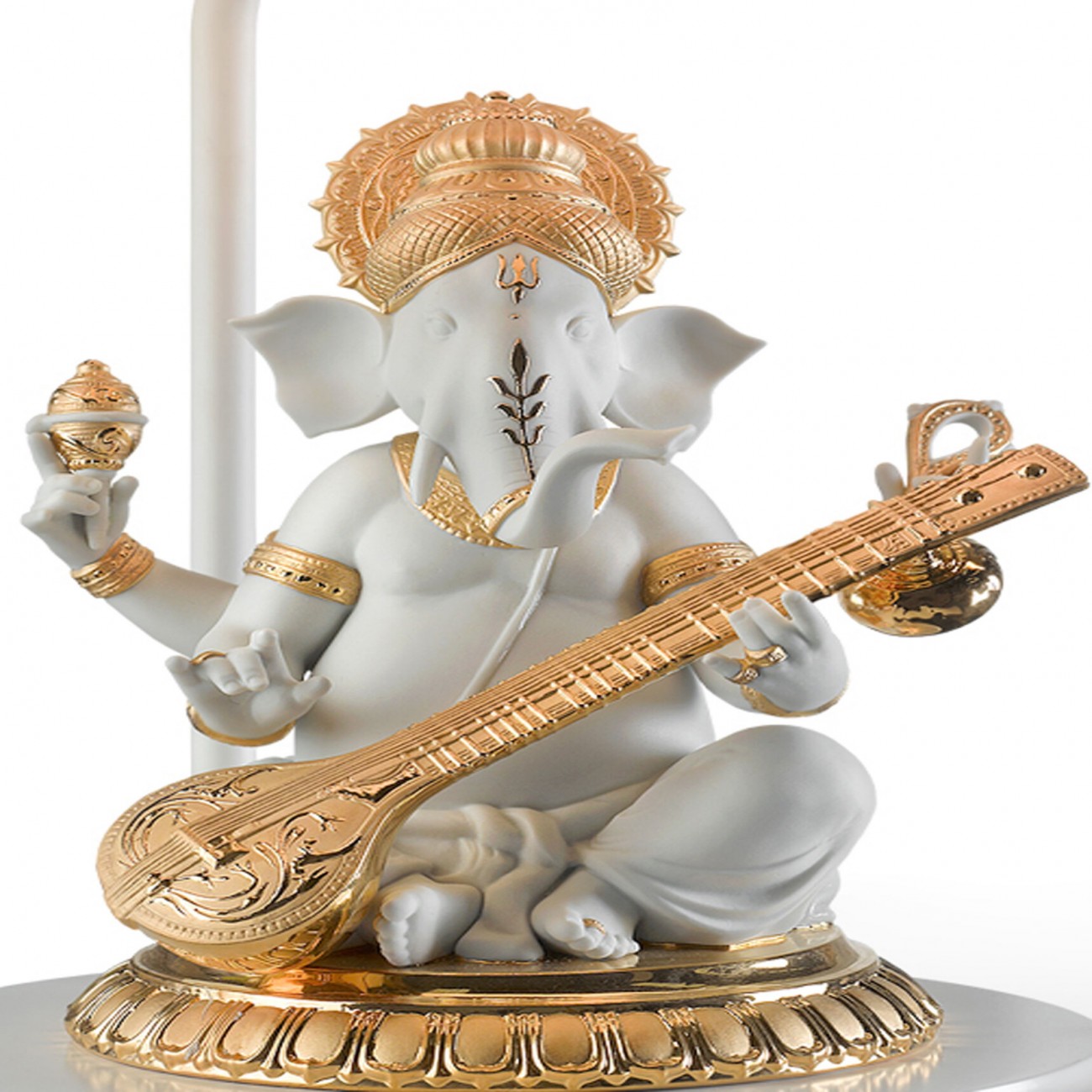 Lladró Ganesha con veena oro Lampada da tavolo
