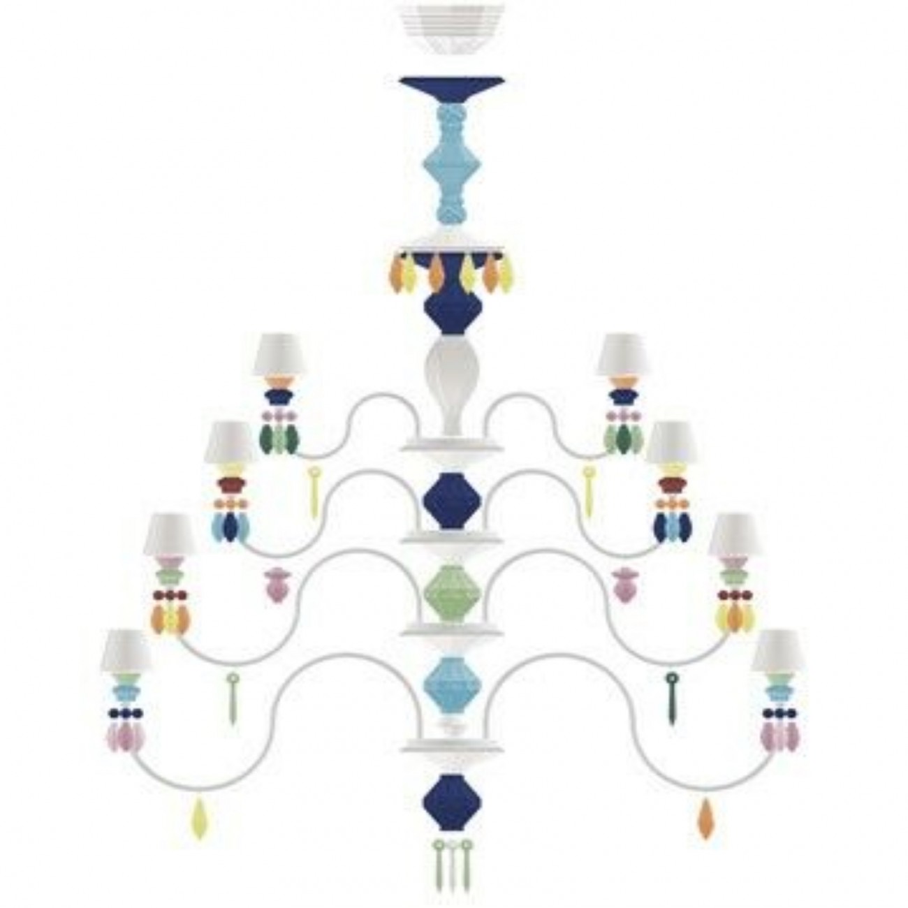 Lladró Belle de Nuit 56 Lights Chandelier.