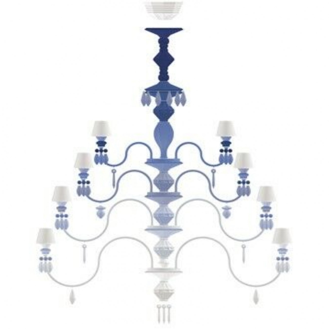 Lladró Belle de Nuit 56 Lights Chandelier.