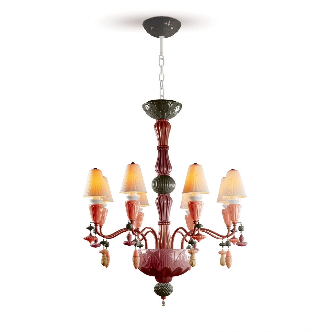 Lladró Ivy and Seed 8 Lights Chandelier