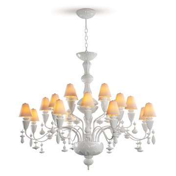 Lladró Ivy and Seed 20 Lights Chandelier. Medium Model