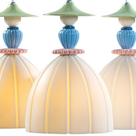 Lladró Mademoiselle Round Canopy 3 Lights Sharing Secrets Ceiling Lamp
