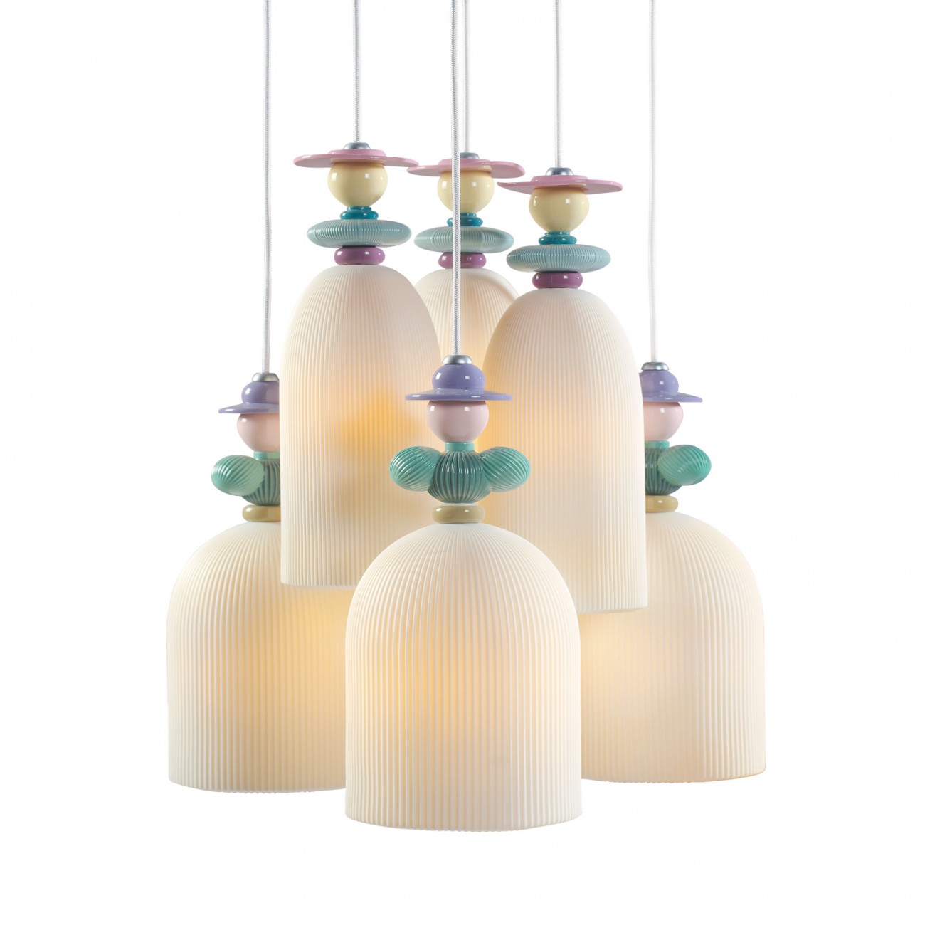 Lladró Mademoiselle 6 Lights Gathering in The Lawn Ceiling Lamp