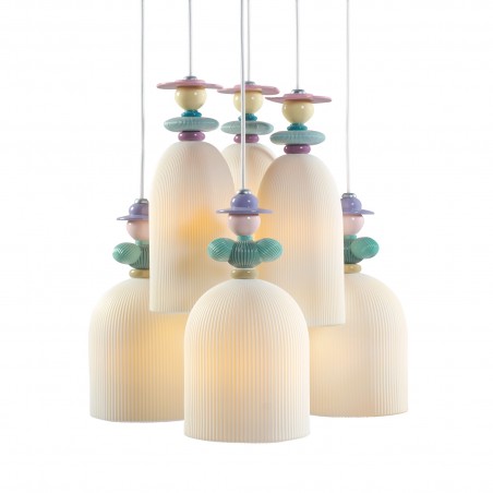 Lladró Mademoiselle 6 Lights Gathering in The Lawn Ceiling Lamp