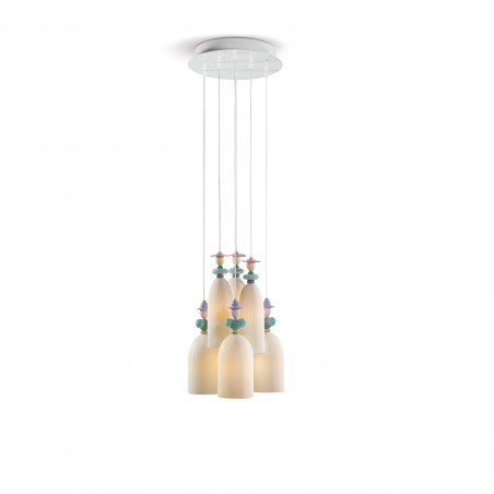 Lladró Mademoiselle Mademoiselle Lustre 6 lumières Rendez-vous dans le jardin