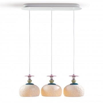 Lladró Mademoiselle Lustre Composition linéaire 3 lumières Contemplant locéan