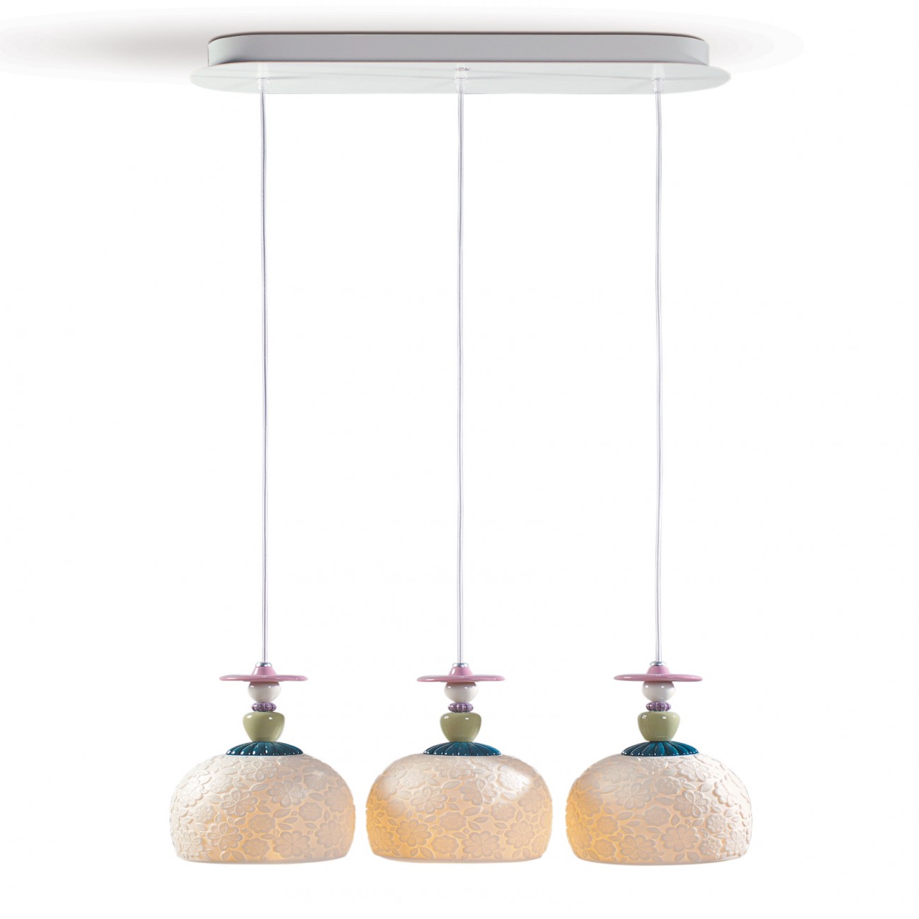 Lladró Mademoiselle Lineal Canopy 3 Lights Gazing at The Ocean Ceiling Lamp