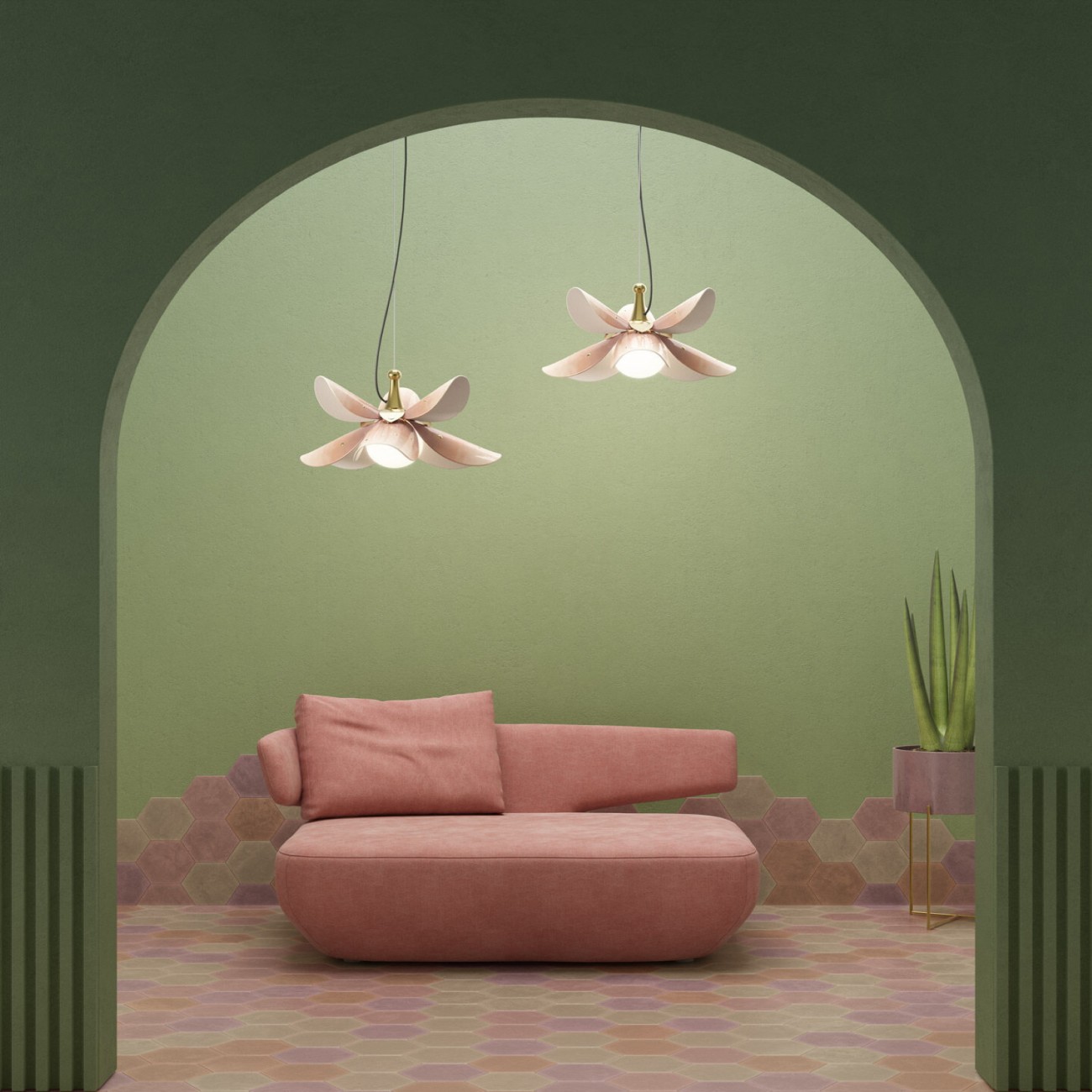 Lladró Blossom Hanging Lamp