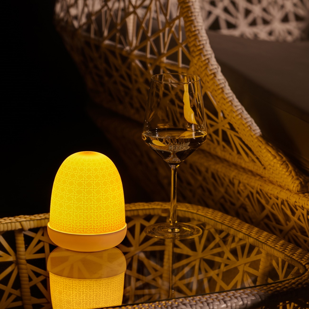 Lladró Wicker Dome Lampada da tavolo