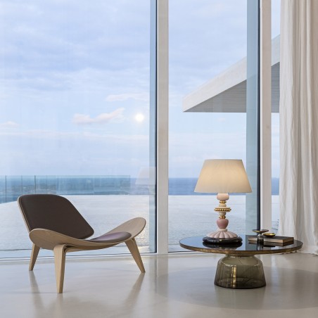 Lladró Firefly Pink and gold table lamp