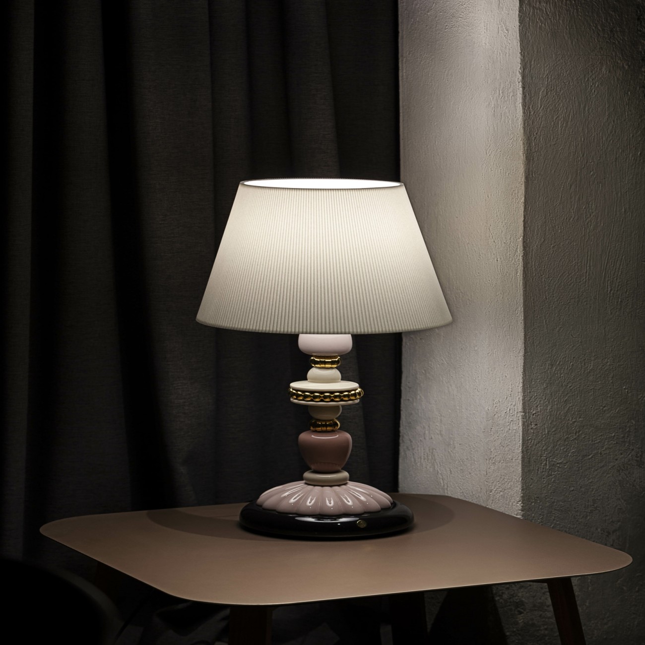 Lladró Firefly lampe de table rose et or