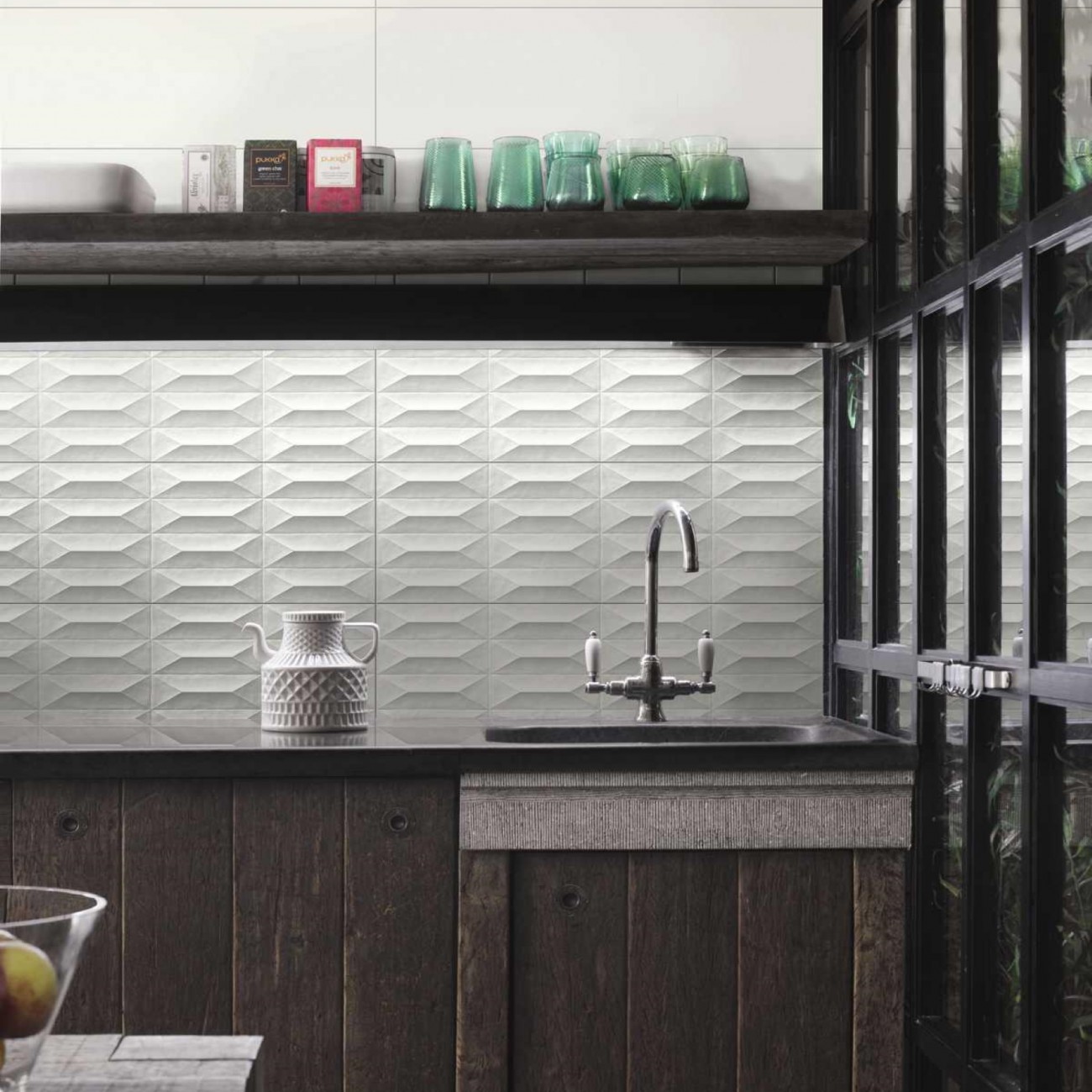 Ragno Tempera Bianco Struttura Trape 3D