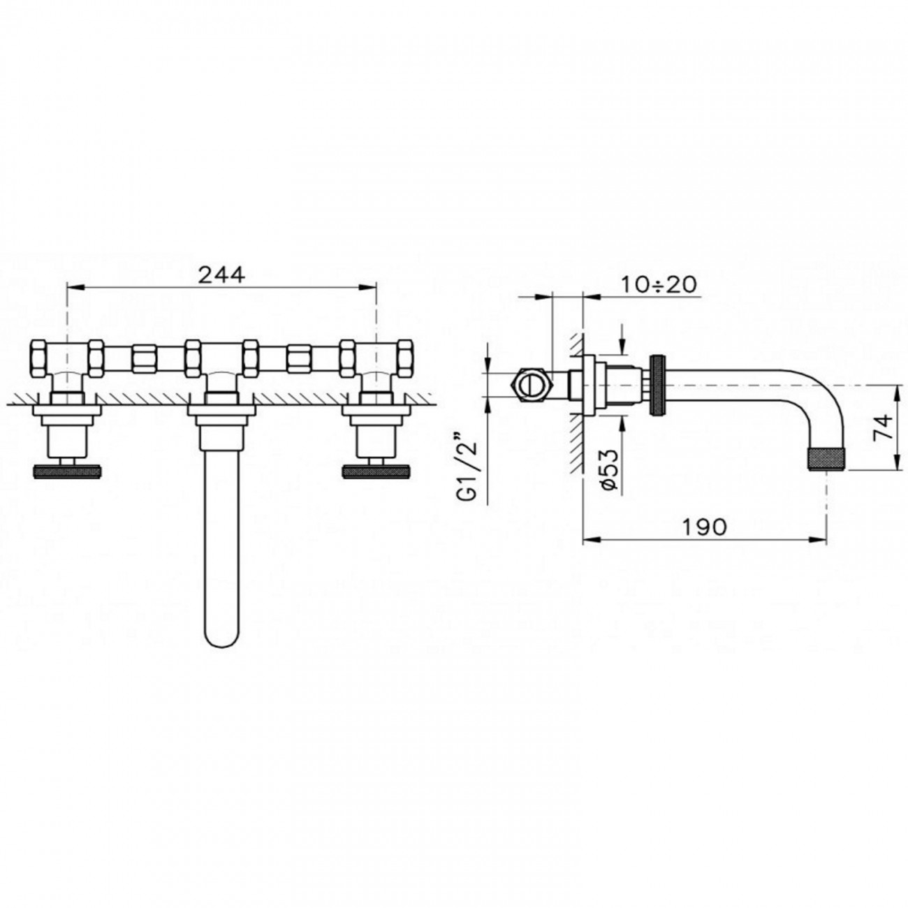 Officina Nicolazzi Arena Batterie lavabo a parete