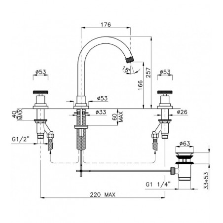 Officina Nicolazzi Arena Battery washbasin automatic discharge