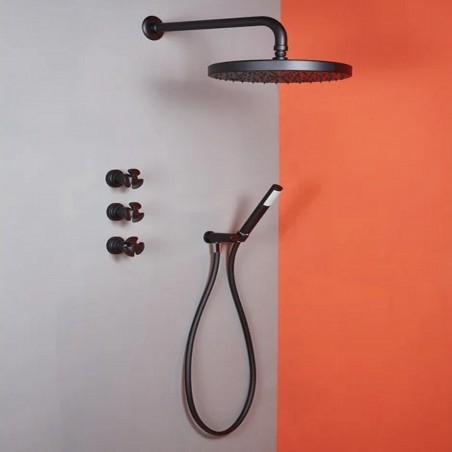 Officina Nicolazzi Elica Built-in shower unit with diverter, diam.20 cm and duplex blower