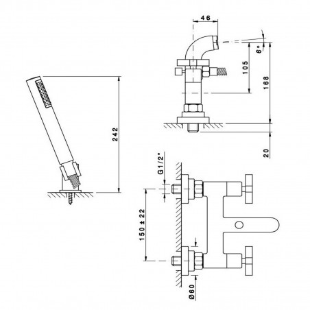 Officina Nicolazzi Monte Croce,  Gruppo vasca con doccia esterno duplex