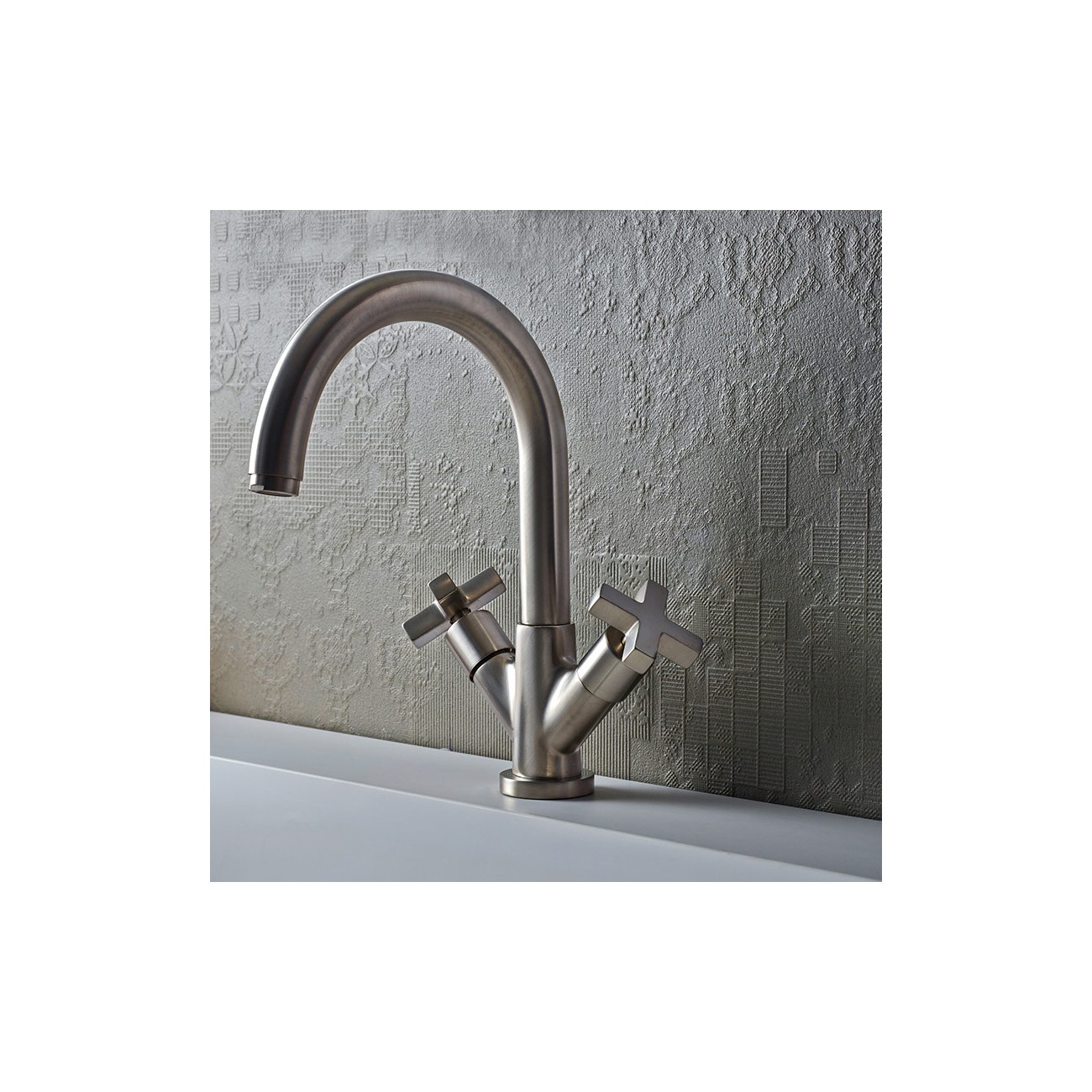 Officina Nicolazzi Monte Croce, Single hole automatic drain basin, swivel barrel