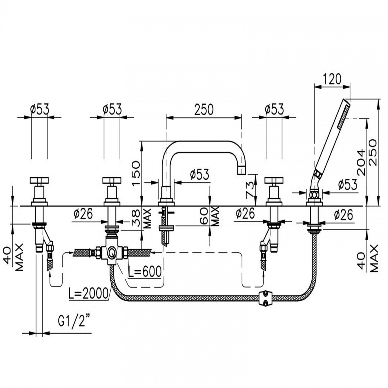 Officina Nicolazzi Monte Croce, Pool edge assembly 5 holes