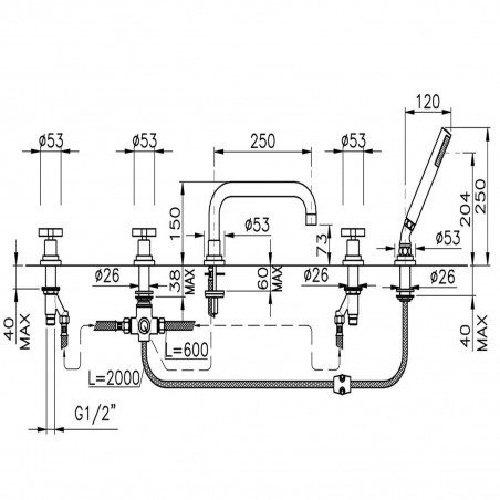 Officina Nicolazzi Monte Croce, Pool edge assembly 5 holes
