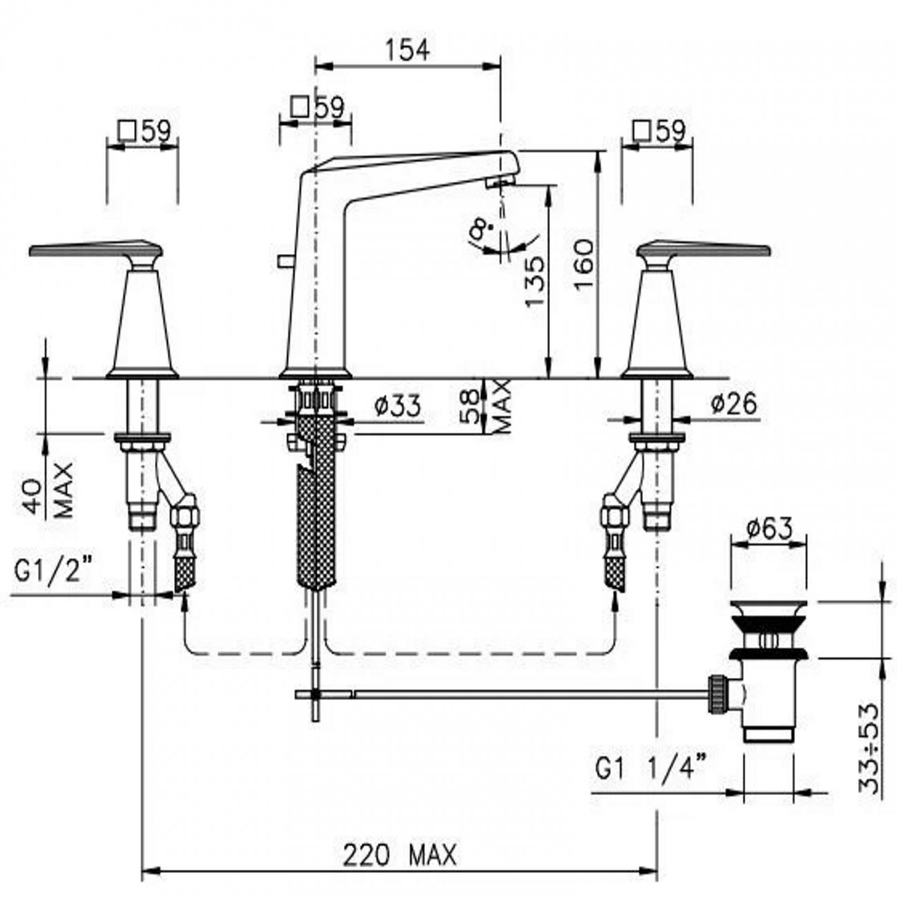 Officina Nicolazzi Vincent, Batteria lavabo scarico automatico