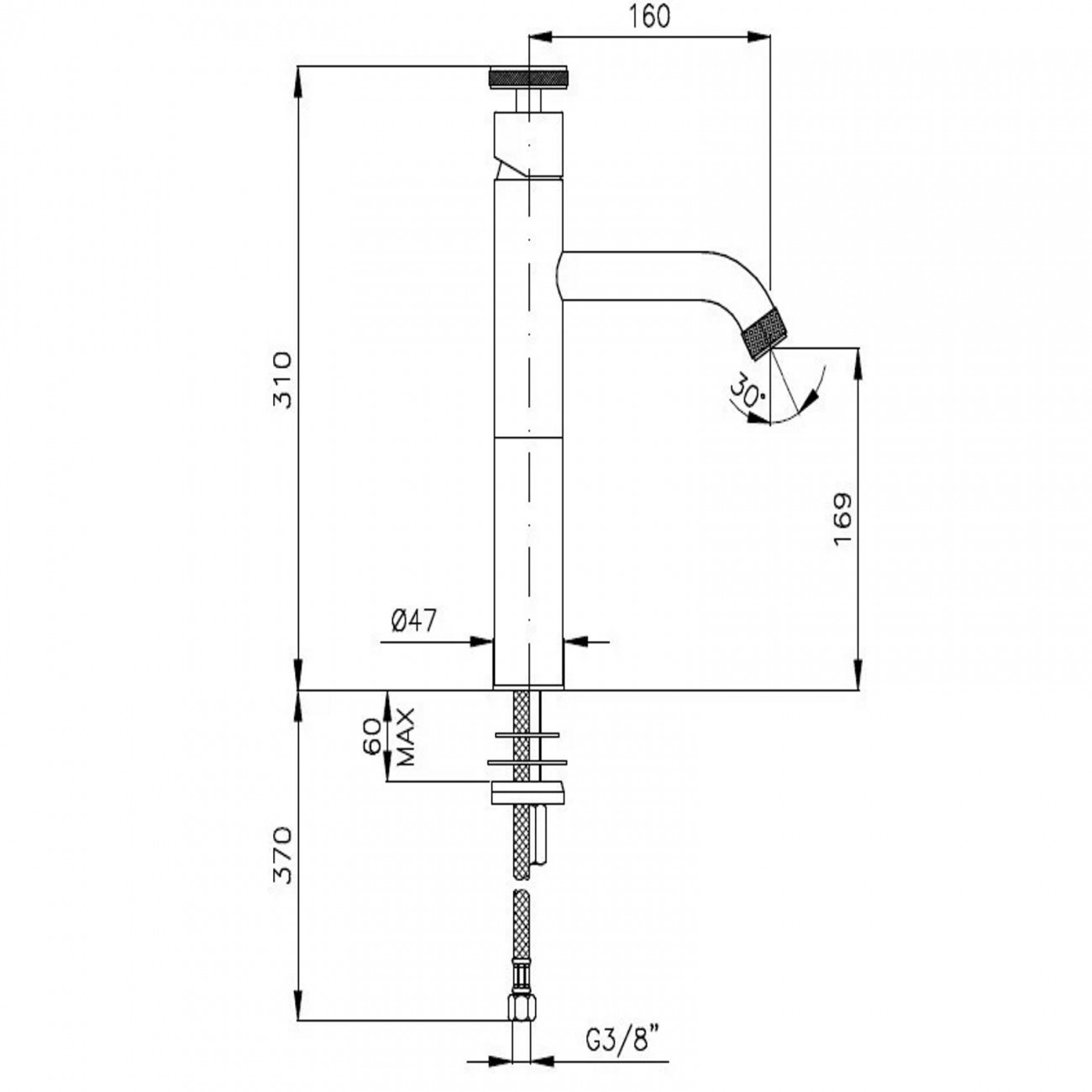 Officina Nicolazzi Mondocomando Arena, lavabo alto con scarico automatico