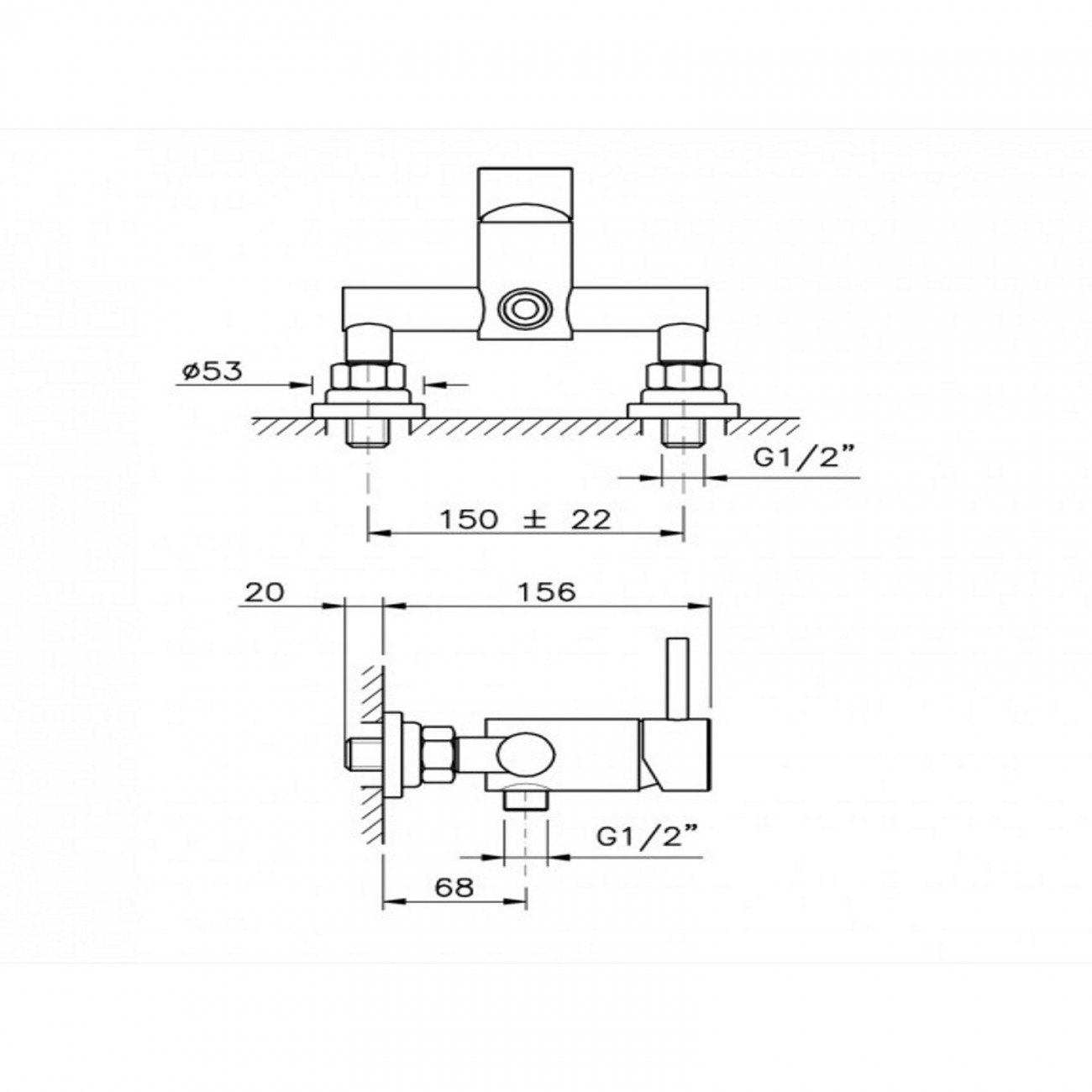 Officina Nicolazzi Monocomando Arena Leva, Single lever external shower
