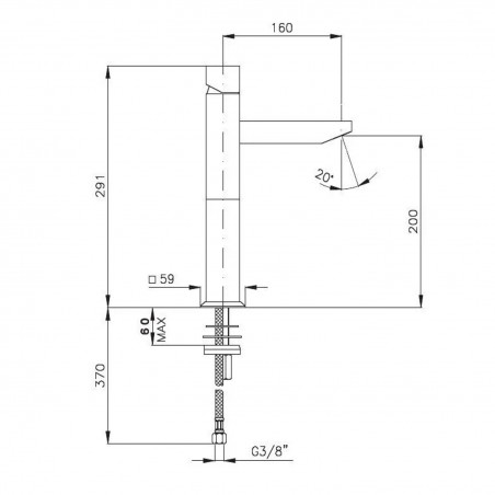 Officina Nicolazzi Monocomando New Antelao, Single lever high washbasin