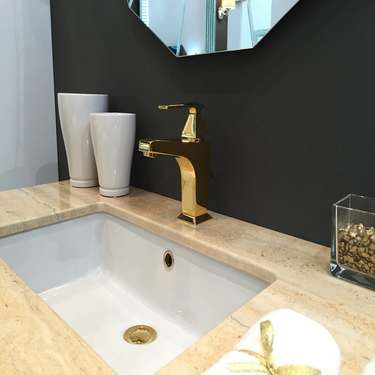 Officina Nicolazzi Monocomando Vincent, Single lever for washbasin with automatic drain