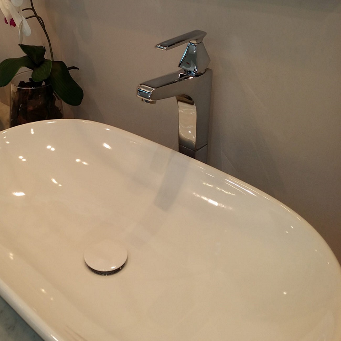 Officina Nicolazzi Monocomando Vincent, Single lever for washbasin with automatic drain