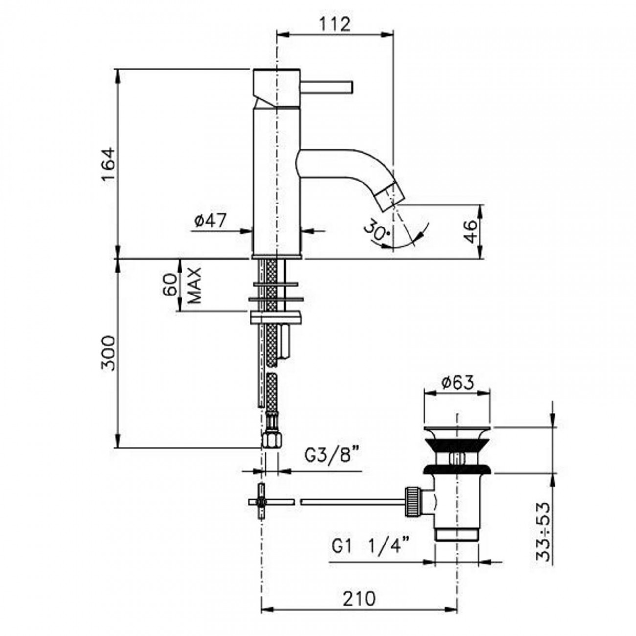 Officina Nicolazzi Monocomando Olympus, Monocomando per lavabo con scarico automatico