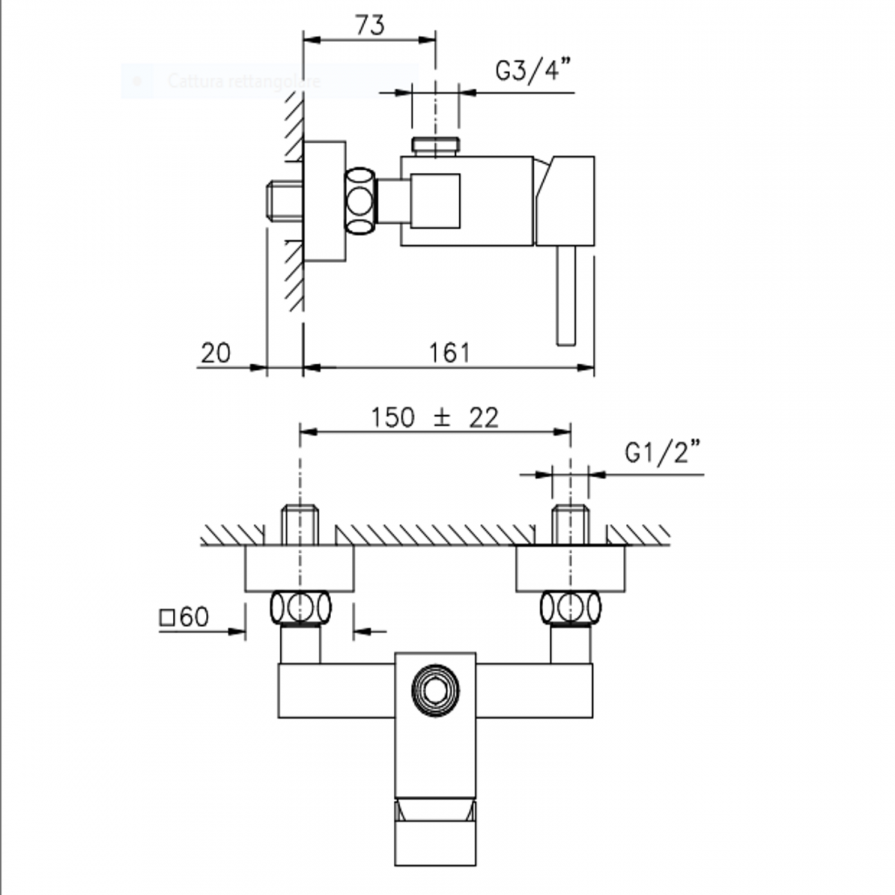 Officina Nicolazzi Monocomando Antelao, Monocomando doccia esterno
