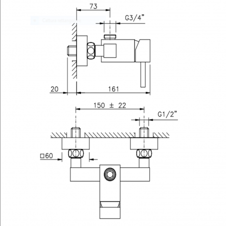Officina Nicolazzi Monocomando Antelao, Monocomando doccia esterno