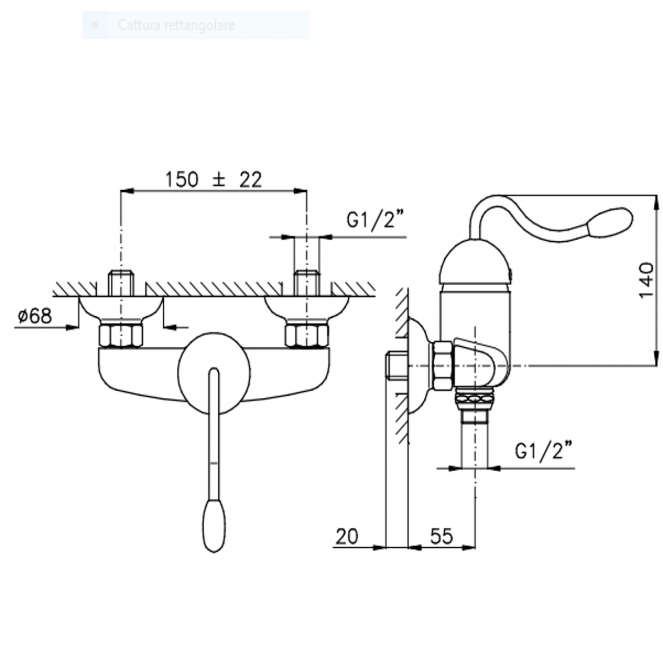 Officina Nicolazzi Monocomando Signal, Monocommande douche extérieure