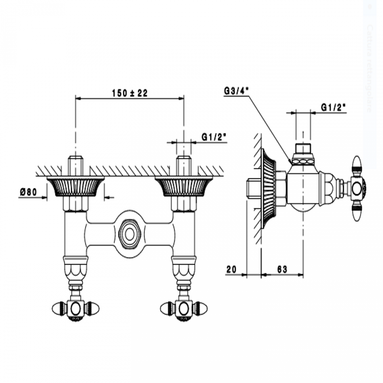 Officina Nicolazzi Impero, Outdoor shower unit (without flex and shower)
