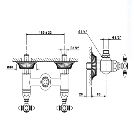 Officina Nicolazzi Impero, Outdoor shower unit (without flex and shower)