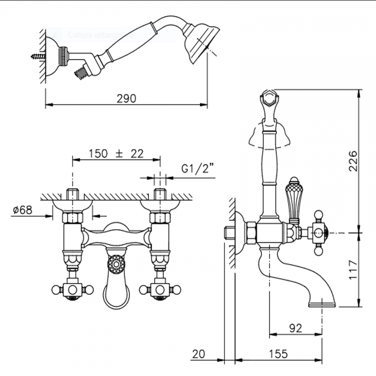 Officina Nicolazzi Half Dome Cristal Liberty, Groupe de bain avec douche extérieure duplex
