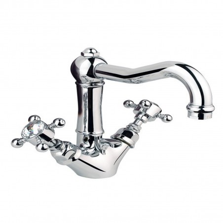 Officina Nicolazzi Half Dome Crystal Liberty, Monoforo lavabo scarico automatico, canna girevole