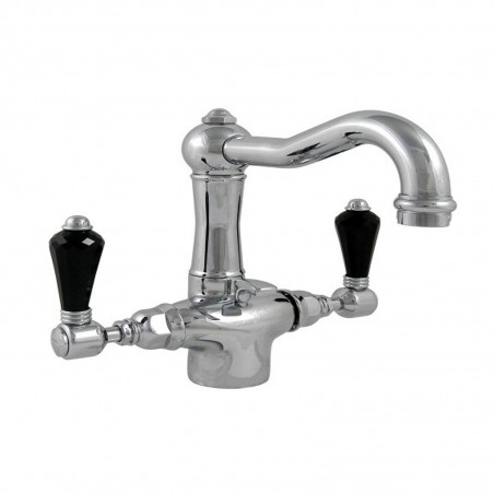 Officina Nicolazzi Half Dome Crystal Liberty, Single hole automatic drain basin, swivel barrel
