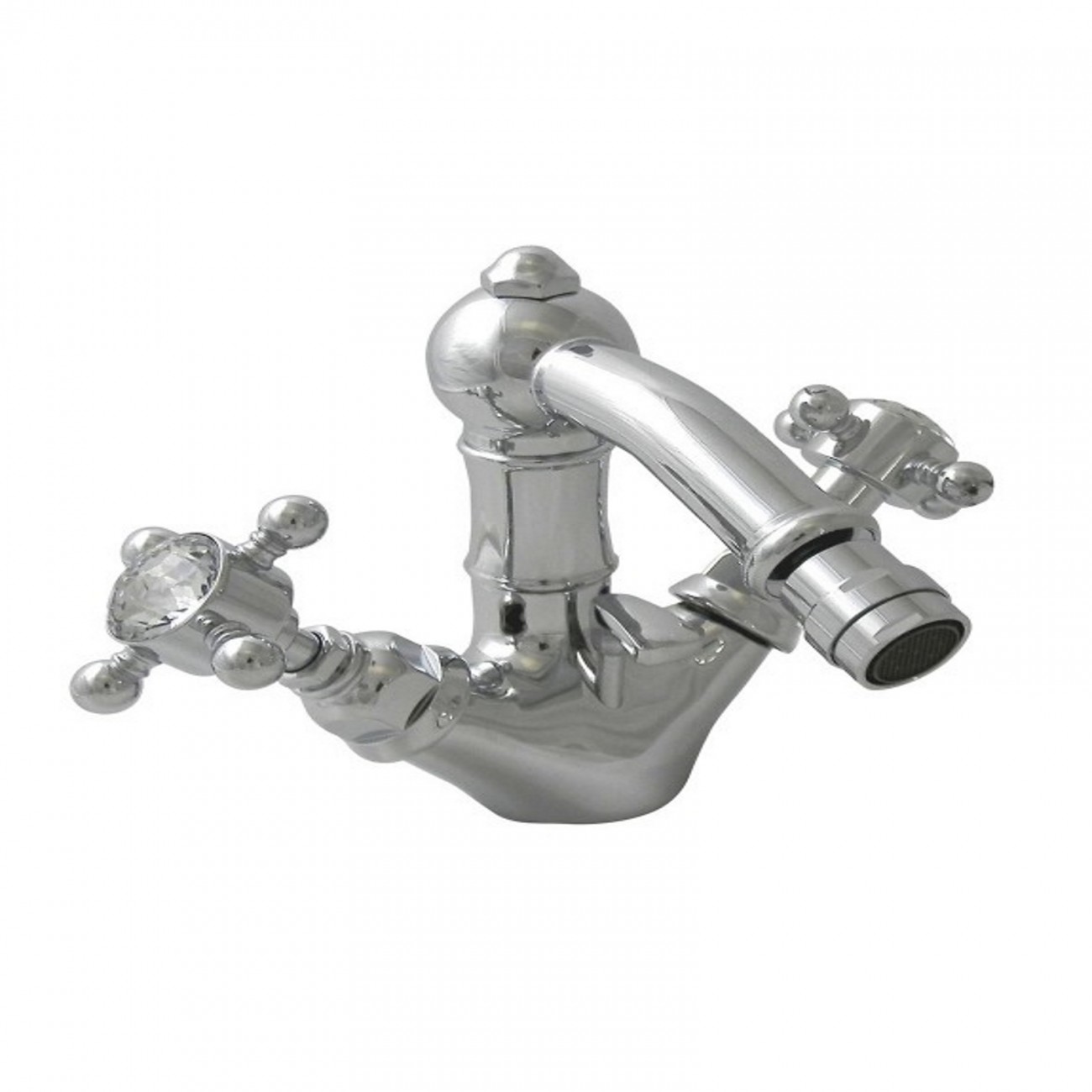 Officina Nicolazzi Half Dome Crystal Liberty, Monohole bidet automatic drain, swivel barrel