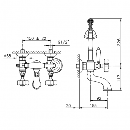 Officina Nicolazzi Tradizionale, Outdoor bathtub with shower unit