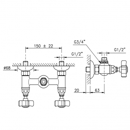 Officina Nicolazzi Tradizionale, Groupe de douche extérieur (sans flex et douche)