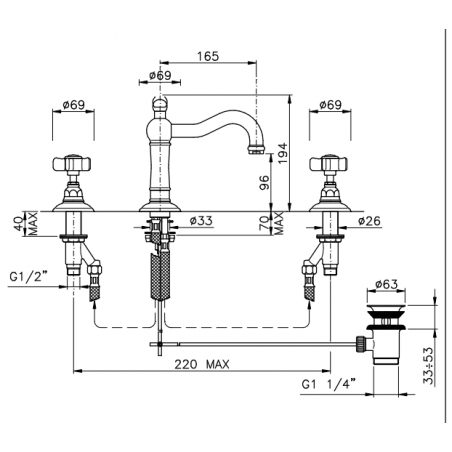 Officina Nicolazzi Tradizionale, Batterie évier de vidange automatique