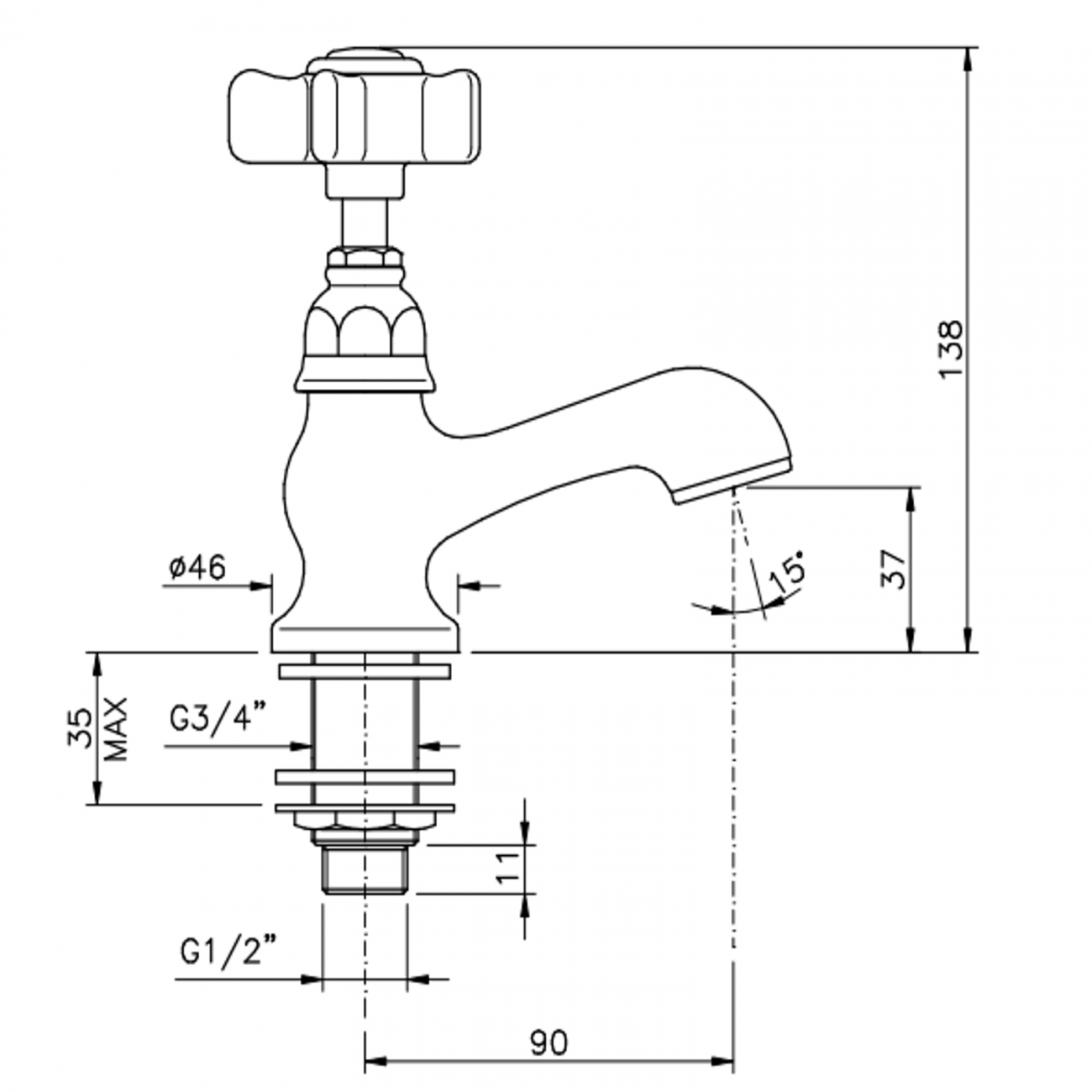 Officina Nicolazzi Tradizionale, Swan neck faucet