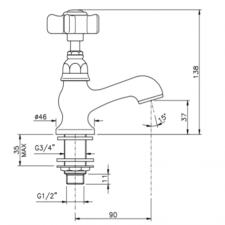 Officina Nicolazzi Tradizionale, Swan neck faucet